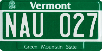 VT license plate NAU027