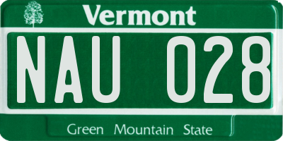 VT license plate NAU028