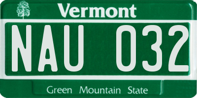 VT license plate NAU032