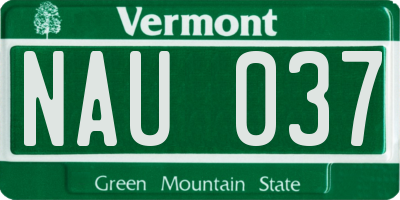 VT license plate NAU037