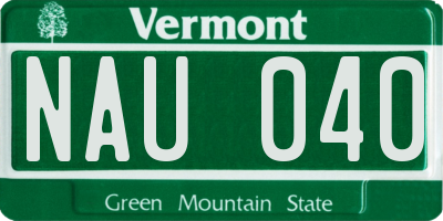VT license plate NAU040