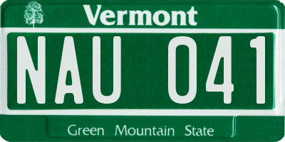 VT license plate NAU041