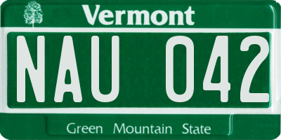 VT license plate NAU042