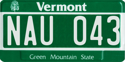 VT license plate NAU043