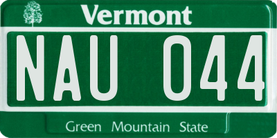 VT license plate NAU044