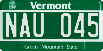 VT license plate NAU045