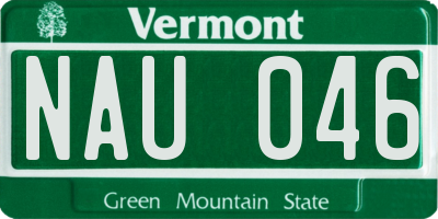 VT license plate NAU046