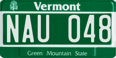 VT license plate NAU048