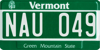 VT license plate NAU049