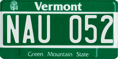 VT license plate NAU052