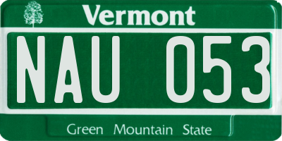 VT license plate NAU053