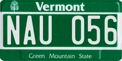 VT license plate NAU056