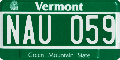 VT license plate NAU059