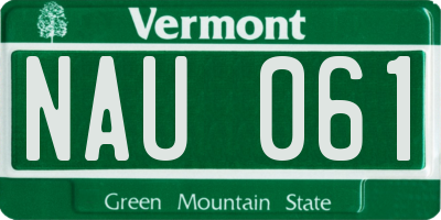 VT license plate NAU061