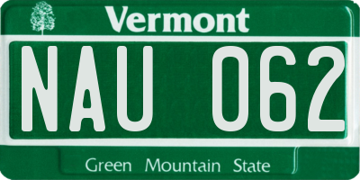 VT license plate NAU062