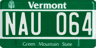 VT license plate NAU064
