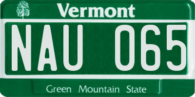 VT license plate NAU065