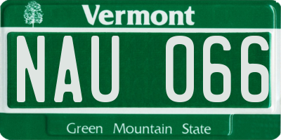 VT license plate NAU066