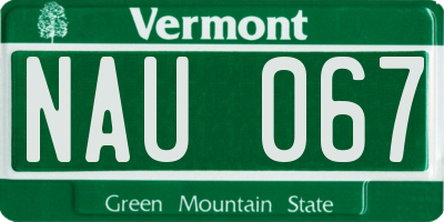 VT license plate NAU067