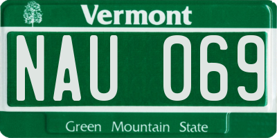 VT license plate NAU069