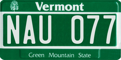 VT license plate NAU077