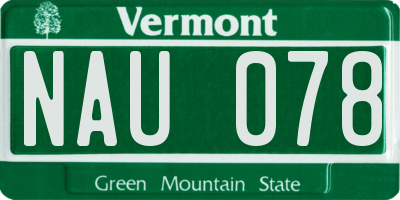 VT license plate NAU078