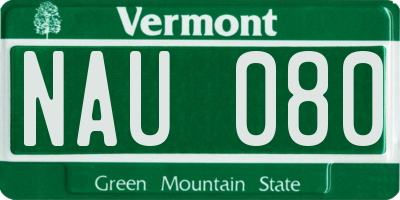 VT license plate NAU080