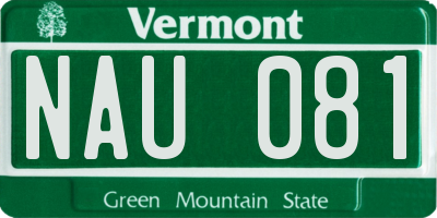 VT license plate NAU081