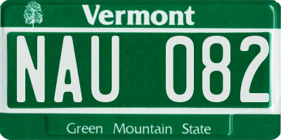 VT license plate NAU082