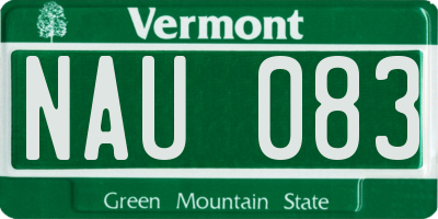 VT license plate NAU083