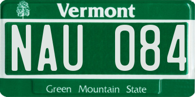 VT license plate NAU084