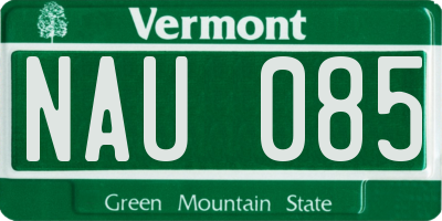 VT license plate NAU085