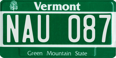 VT license plate NAU087