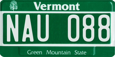 VT license plate NAU088