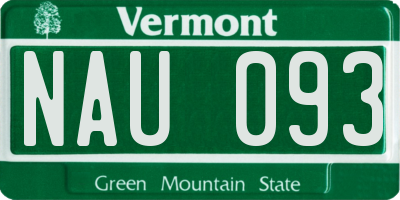 VT license plate NAU093
