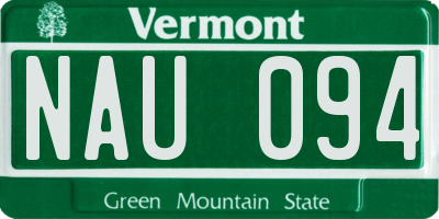 VT license plate NAU094