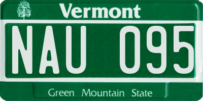 VT license plate NAU095
