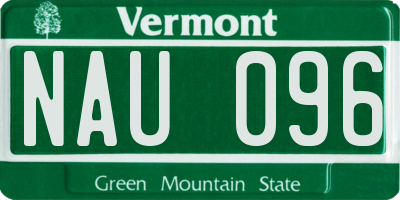 VT license plate NAU096