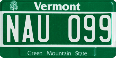 VT license plate NAU099