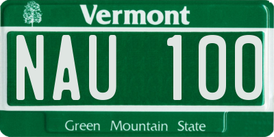 VT license plate NAU100