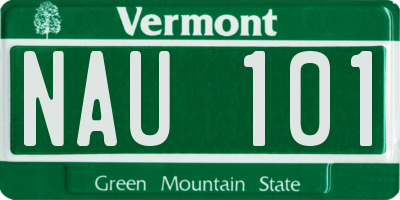VT license plate NAU101