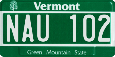 VT license plate NAU102