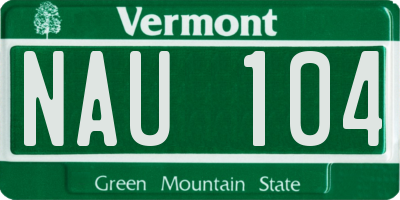 VT license plate NAU104