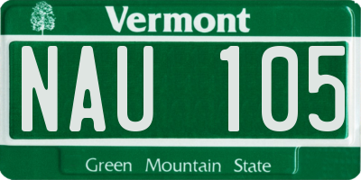 VT license plate NAU105