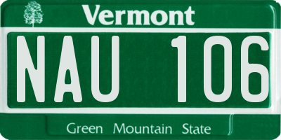 VT license plate NAU106