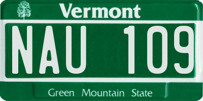 VT license plate NAU109
