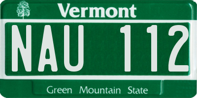 VT license plate NAU112