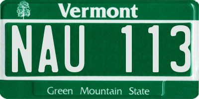 VT license plate NAU113
