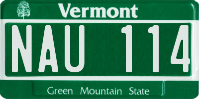 VT license plate NAU114