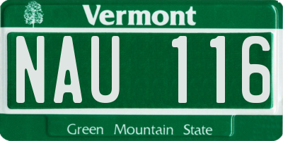 VT license plate NAU116